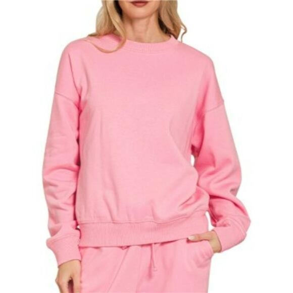 Zenana Fleece Long Sleeve Top and Sweatpants Set - Picture 3 of 3